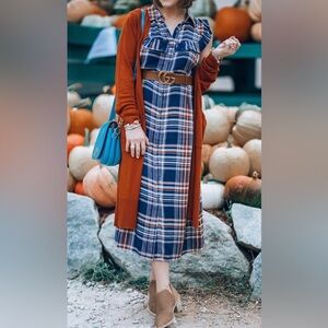 CP SHADES Cotton Plaid Dress with Pockets